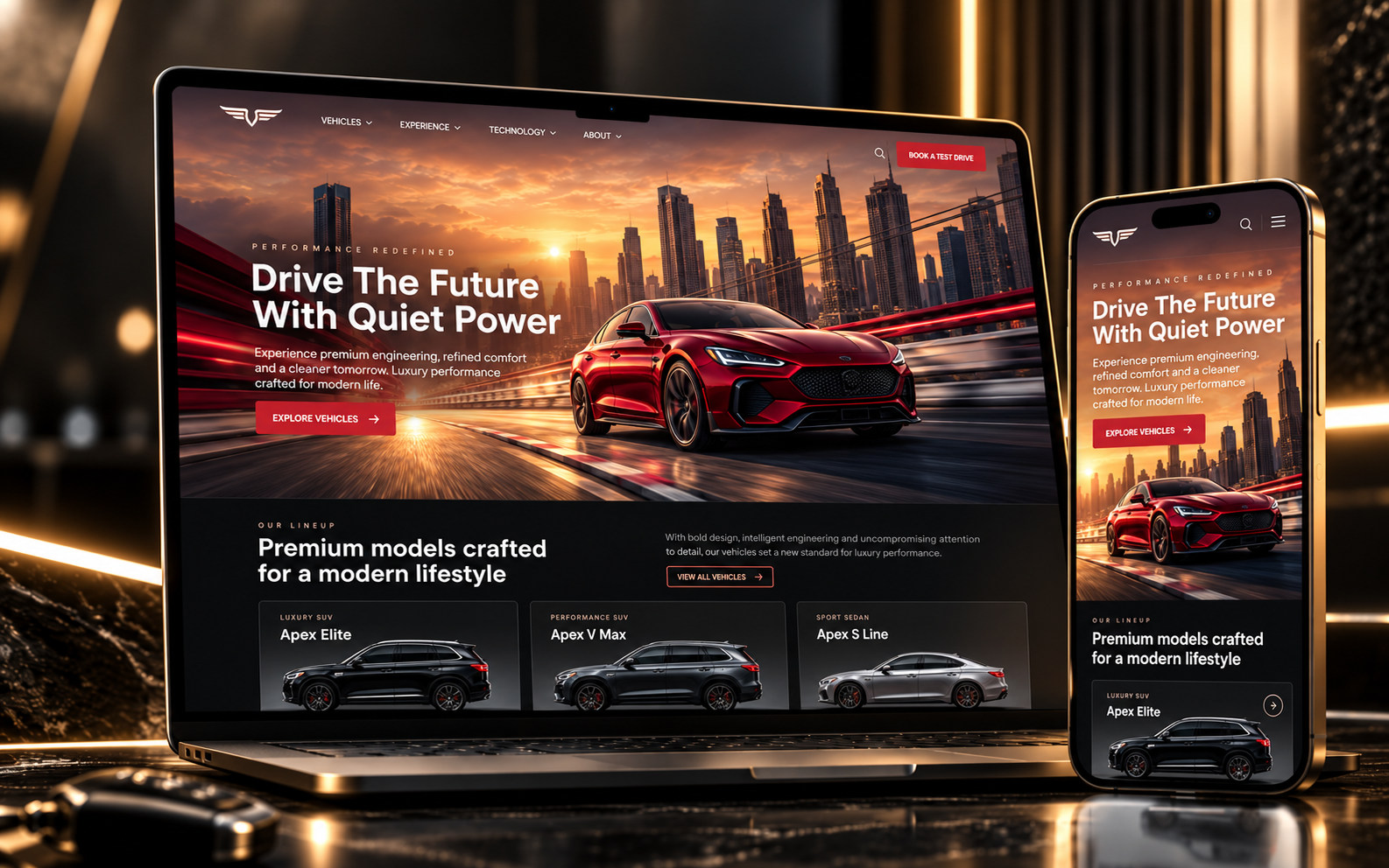 Prestige — responsive automotive website project